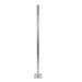 A tall, slender galvanized steel mounting pole with a square base plate and multiple pre-drilled holes, shown on a solid white background.