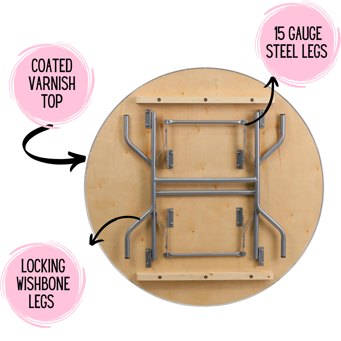 4' Round Birchwood Folding Banquet Table — Beyond Tent