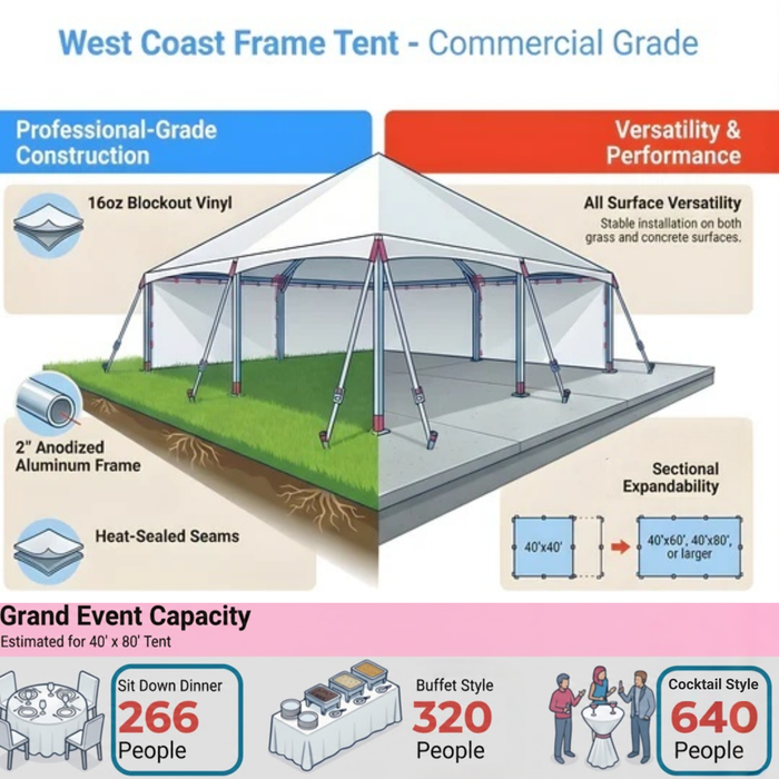 Beyond Tent 40x80 West Coast Frame Tent - Commercial Party Tent