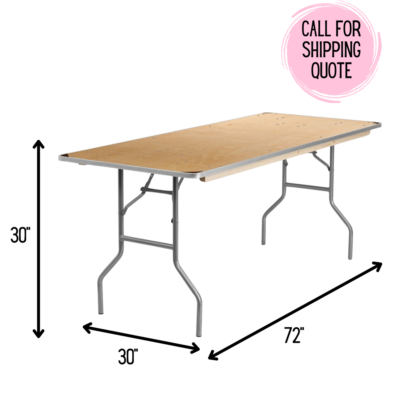 Foldablerectangular Table 6' Rectangular Birchwood Folding Banquet Table — Beyond Tent