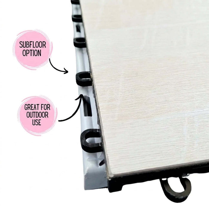 Dark Timber & White Natural Checkered Portable Dance Floor