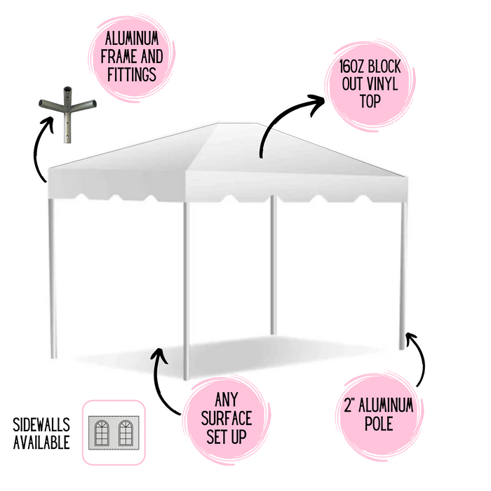 8x10 Classic Frame Tent - Commercial Heavy Duty Party & Event Canopy