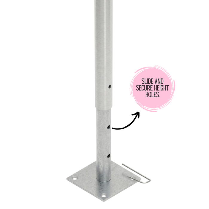 2' Adjustable Base Plate Extension for Frame Tents