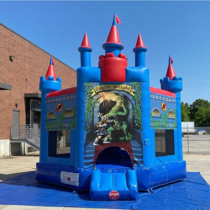 Blue & Red Medieval Castle Jumper with Blower