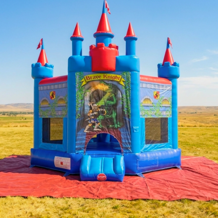 Blue & Red Medieval Castle Jumper with Blower