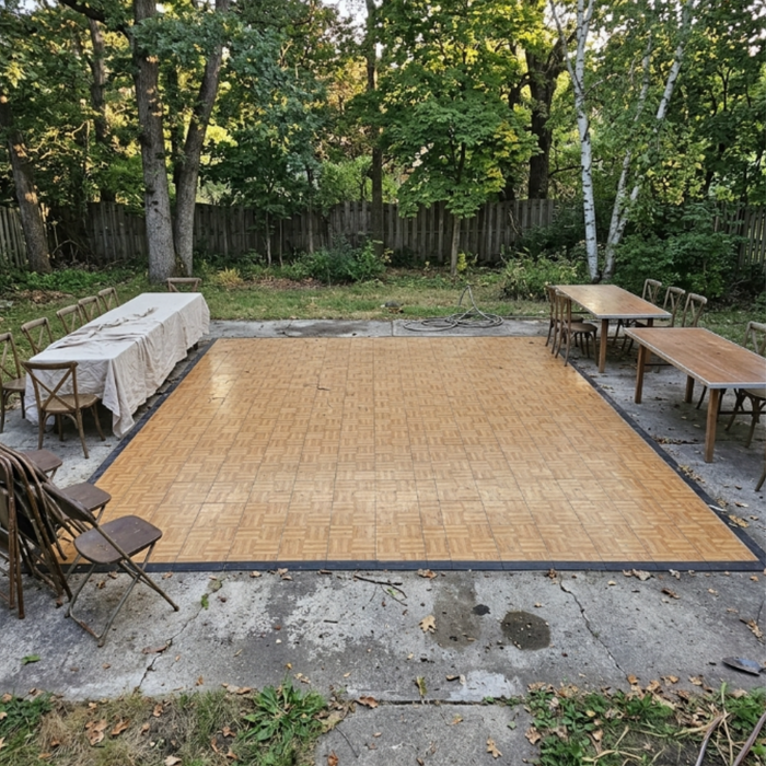 Natural Grain Portable Dance Floor - Commercial Grade