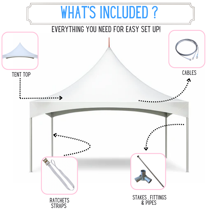 20x20 High Peak Frame Party Tent - Heavy Duty Canopy