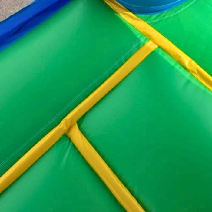 Zoom of double stitching on the Bounce Area of the inflatable. 