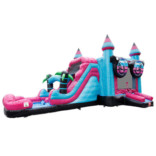 Good Vibes Dual Lane Wet & Dry Combo Bounce House Front View | Beyond Tent
