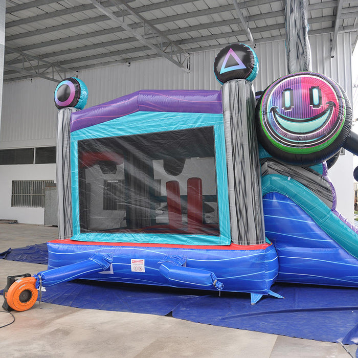 Game Over Wet & Dry Bounce House Combo with Slide – Gaming Graphics