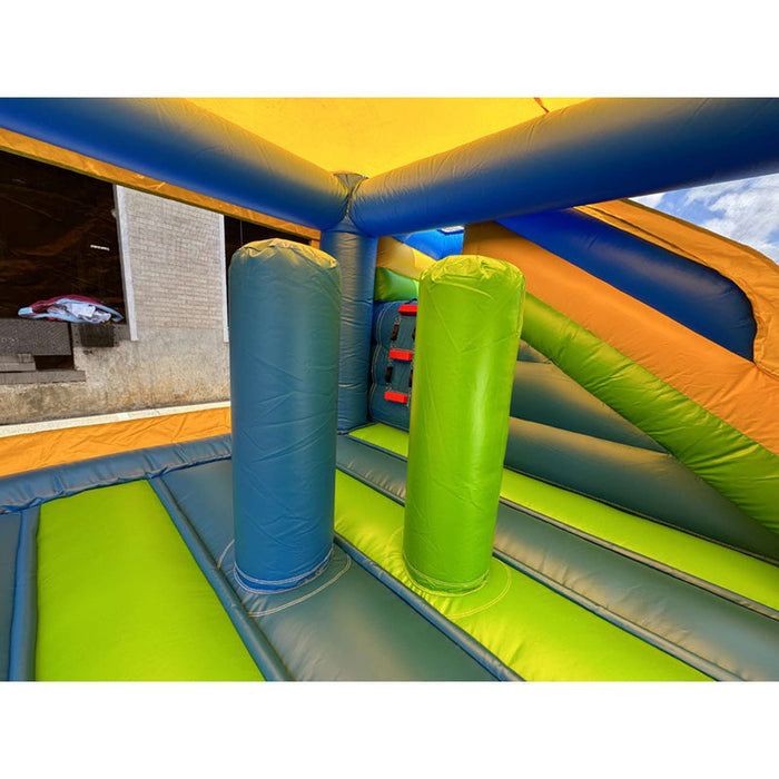 Monster Truck Bounce House Combo with Removable Pool & Slide - Slide View