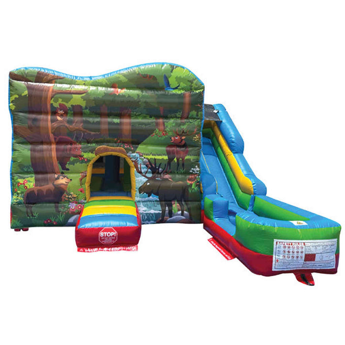 Jungle Bounce House Combo with Removable Pool and Slide – Front View | Beyond Tent