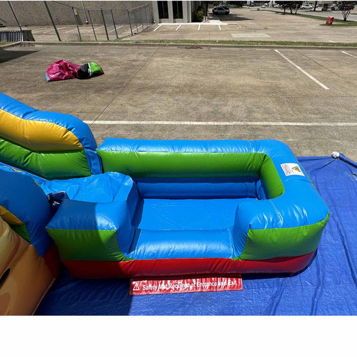 Pirate Adventure Bounce House Combo with Removable Pool & Slide - Side View