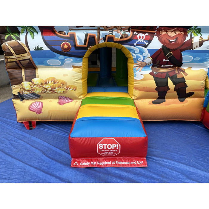 Pirate Adventure Bounce House Combo with Removable Pool & Slide - Wet Mode