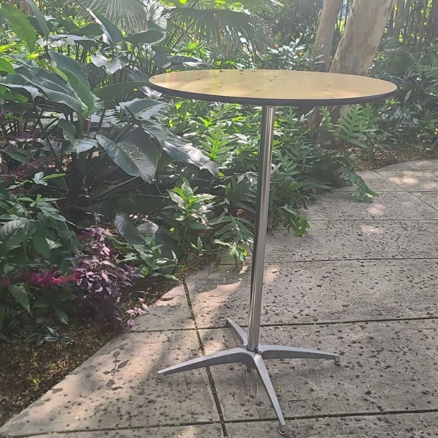 30'' Round Wood Cocktail Table — Beyond Tent