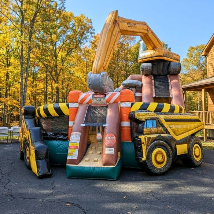 Construction Crew Bounce & Slide Wet/Dry Combo - Commercial Grade