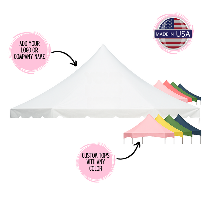 40' Wide Commercial Party Pole Tent Top for Events