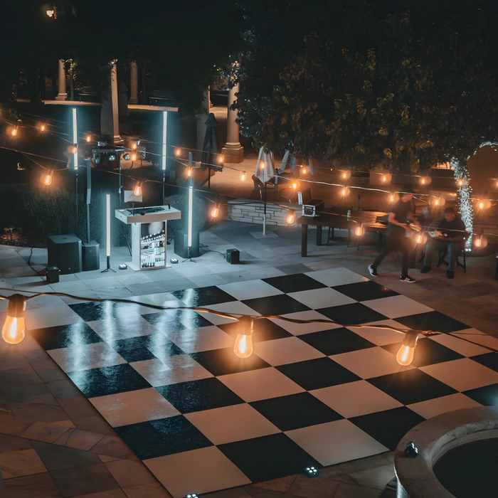 Slate Black & Slate White Checkered Portable Dance Floor