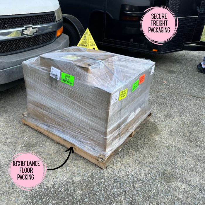 Beyond Tent dance floor packing - secure freight wrapping