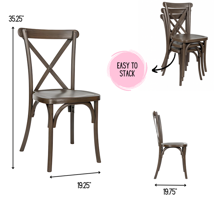 Cross Back Resin Chair