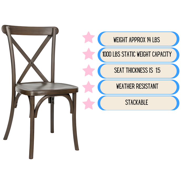 Cross Back Resin Chair