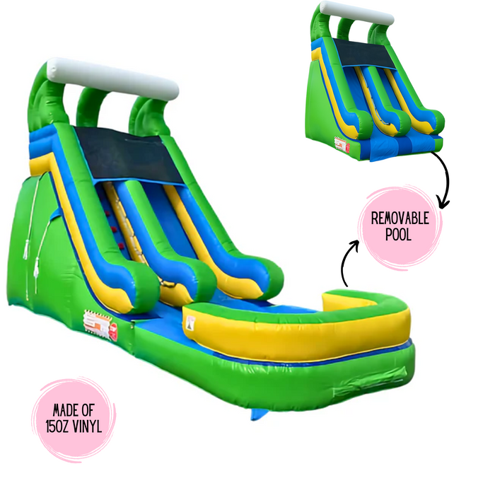 16'  Lightweight Aqua Green Water Slide