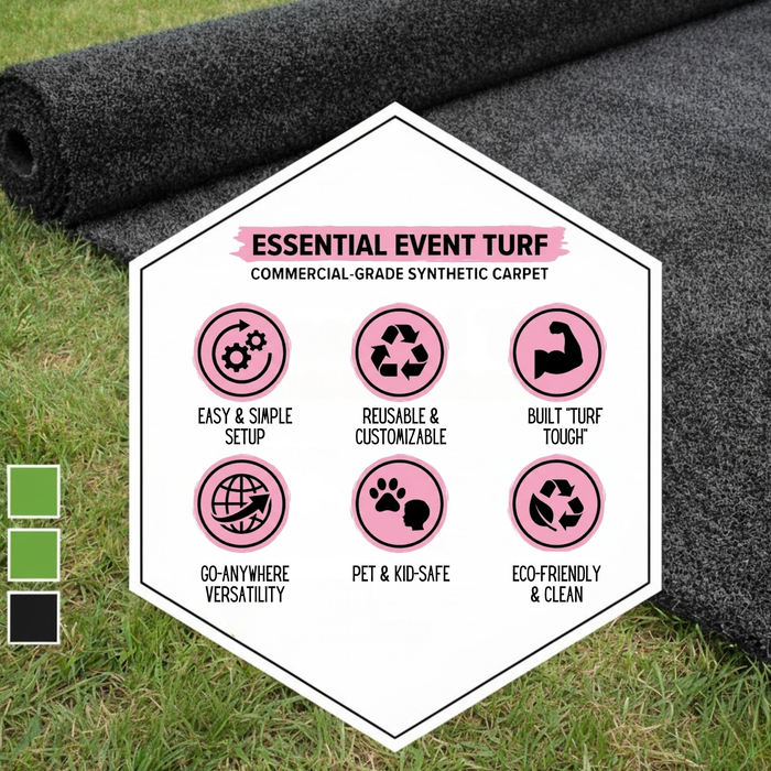 Essential Black Event Turf Roll