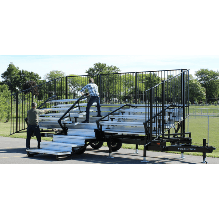 Fold N Tow 72 Portable Bleachers Beyond Tent