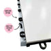 Beyond Tent Glossy White Portable Dance Floor close-up of the black interlocking edge connectors, subfloor option and great for outdoor use callouts