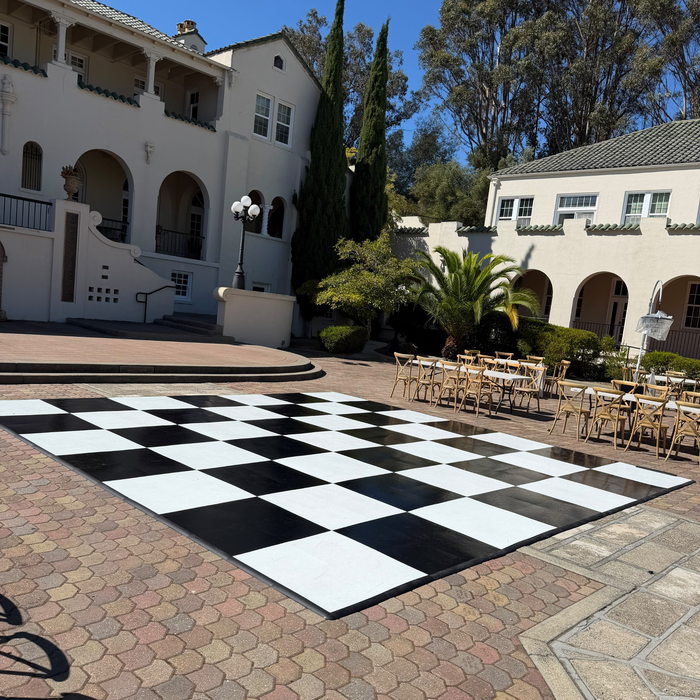 Glossy Black & White Checkered Dance Floor (Commercial)