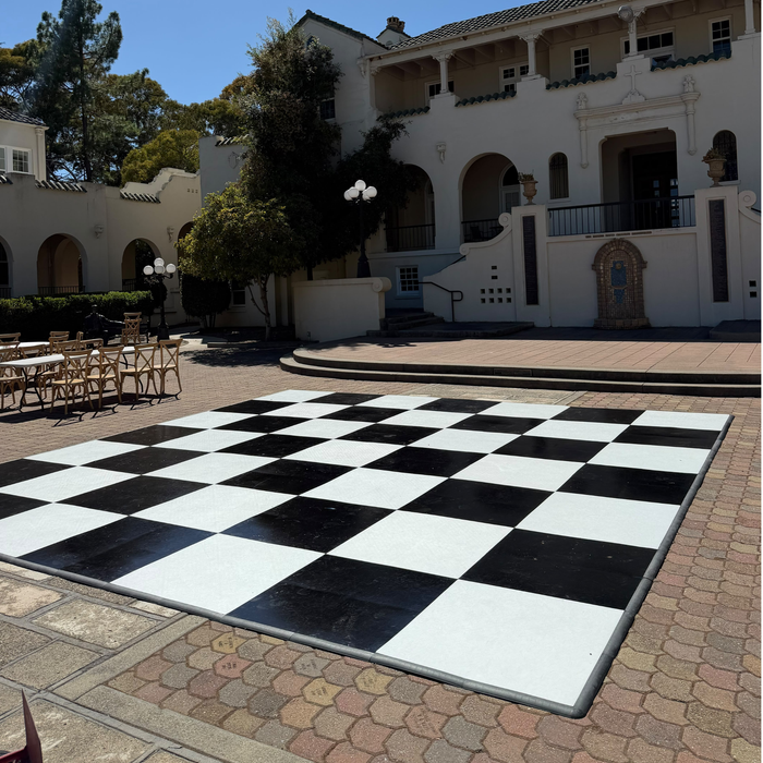 Glossy Black & White Checkered Dance Floor (Commercial)