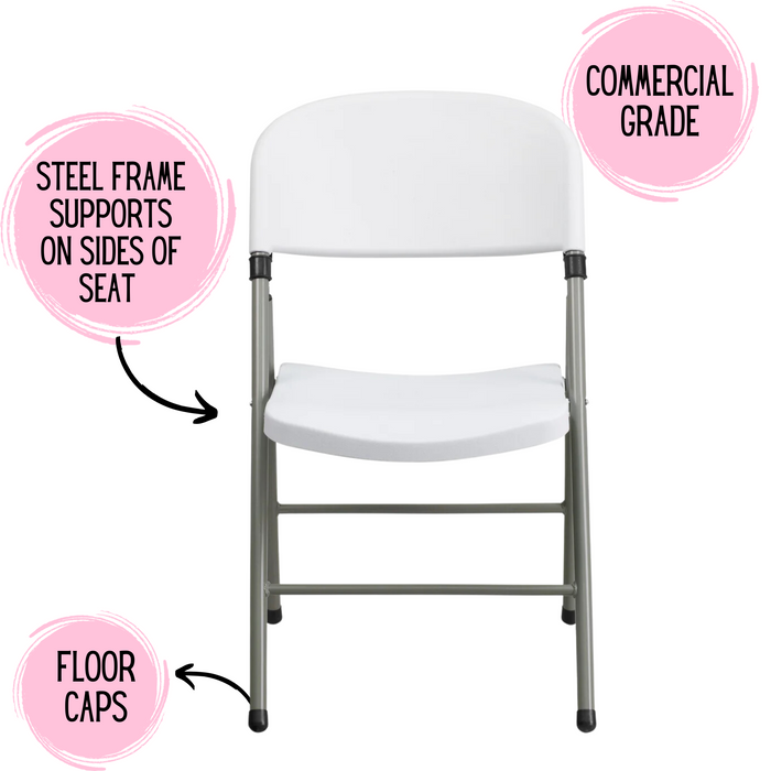 Hercules Plastic Folding Chair with Charcoal Frame