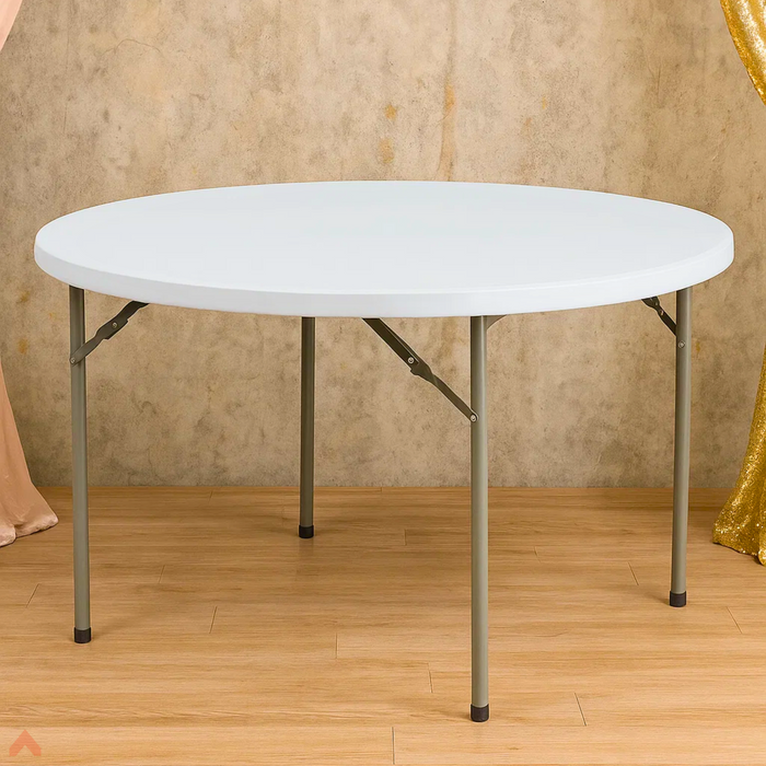4' Round White Plastic Folding Table