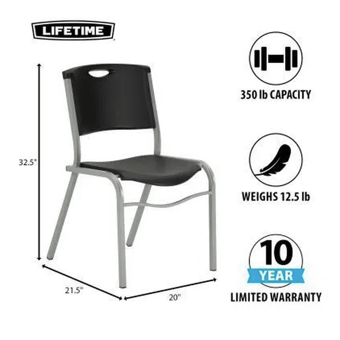Lifetime Stacking Chair Beyond Tent