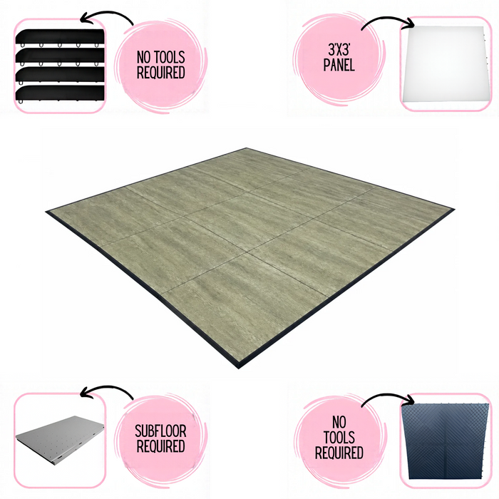 Natural Green Portable Dance Floor - Commercial Grade