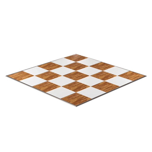 New England Plank & White Checker Laminate Portable Dance Floor - Subfloor Included