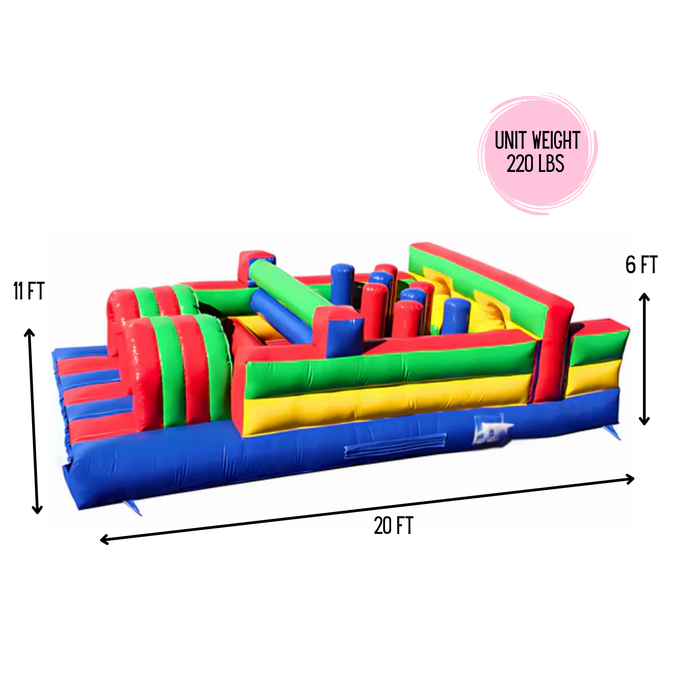 20' Action Zone Inflatable Obstacle Course – Commercial Grade