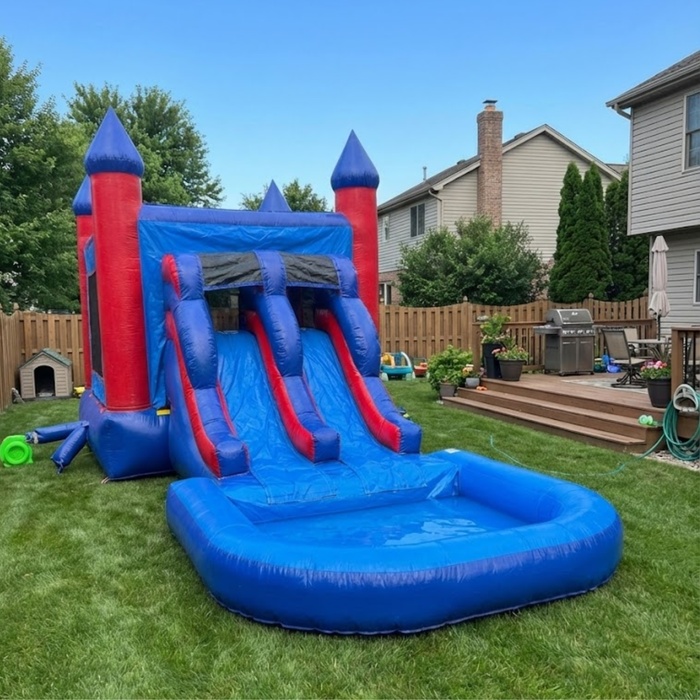 2-Lane Red Wet & Dry Combo with Pool