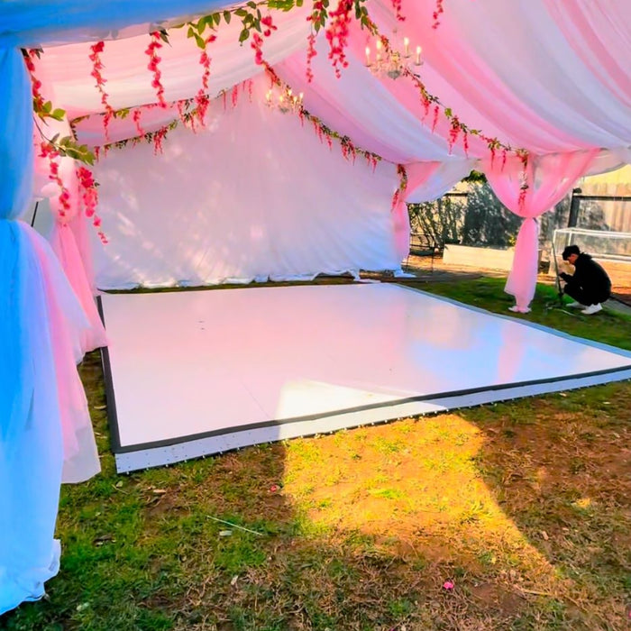 dance tent Glossy White Portable Dance Floor — Beyond Tent