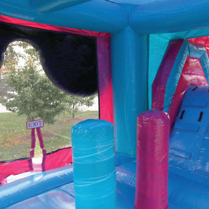 Good Vibes Dual Lane Wet & Dry Combo Bounce House Detail View | Beyond Tent