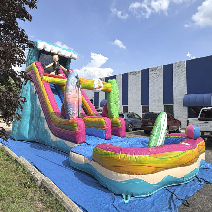 20 foot Surf Slide with Pool side view