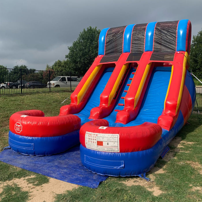 15' Lightweight Dual Lane Red & Blue Slide