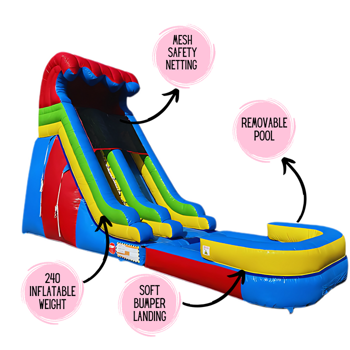 18'Lightweight Rainbow Slide (Detachable Pool)