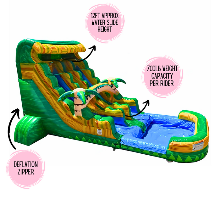 18' Dual-Lane Tropical Rush Wet/Dry Slide