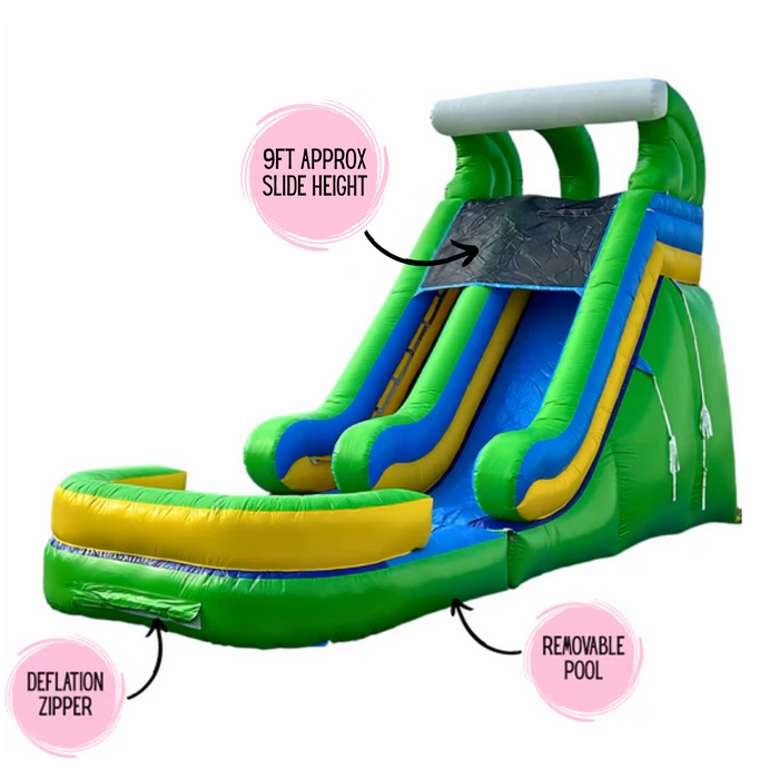 16'  Lightweight Aqua Green Water Slide