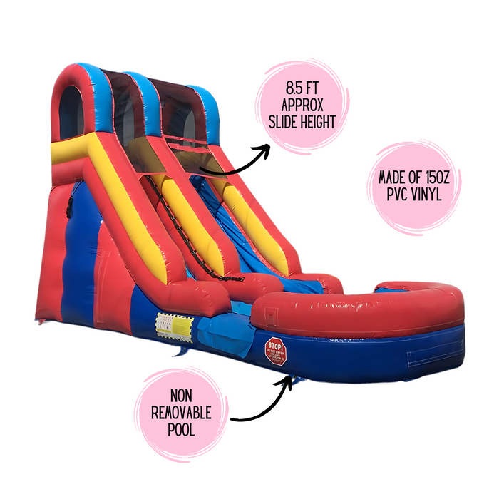 15' Red Wet & Dry Slide