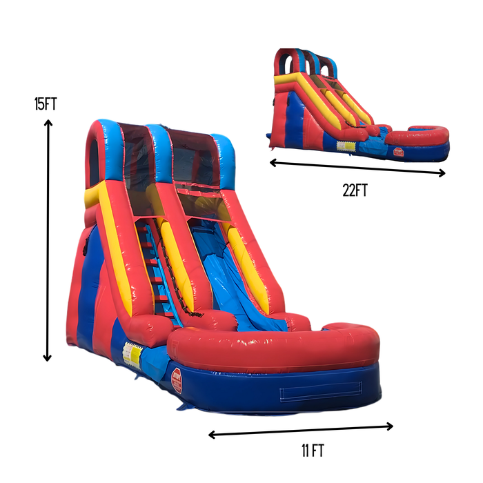 15' Red Wet & Dry Slide