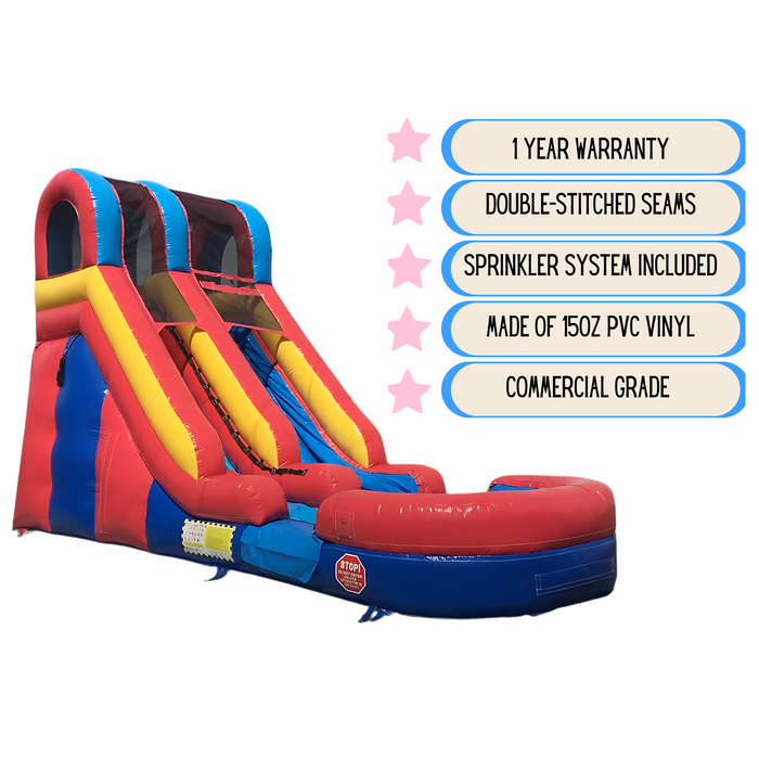15' Red Wet & Dry Slide