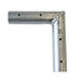 West Coast Frame Tent 2-Way Flat Tee Fitting featuring a welded corner and a stamped letter 'B' on the vertical leg, displayed on a white textured fabric background.