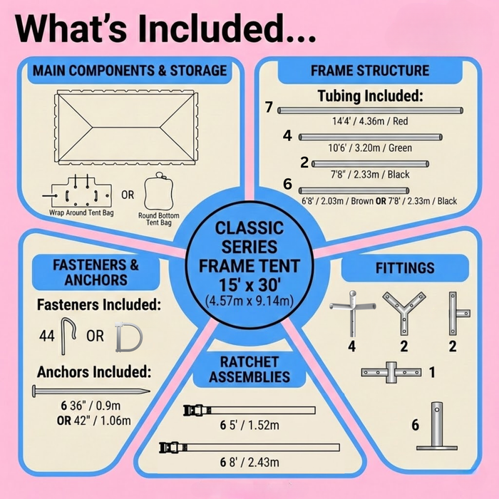 15x30 Classic Series Frame Tent - Commercial Heavy Duty Party & Event Canopy